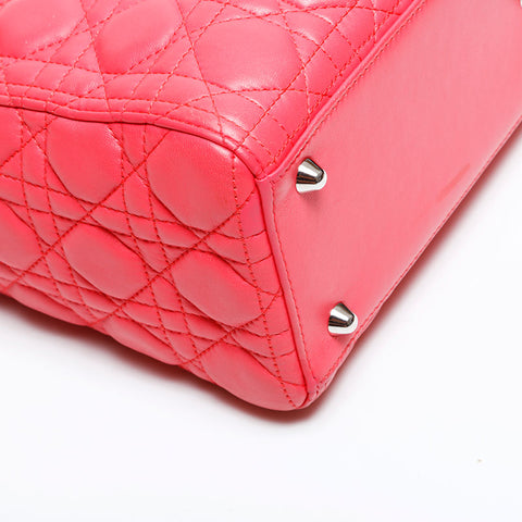 Christian Dior 2way Lambskin Lady Large Handbag pink WS21933