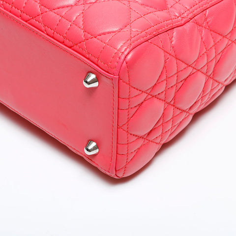 Christian Dior 2way Lambskin Lady Large Handbag pink WS21933