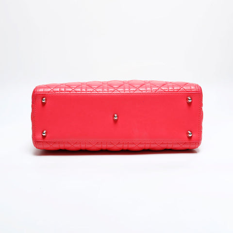 Christian Dior 2way Lambskin Lady Large Handbag pink WS21933