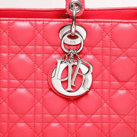Christian Dior 2way Lambskin Lady Large Handbag pink WS21933