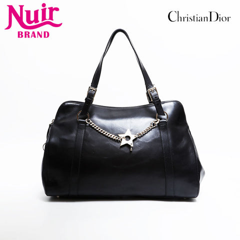 Christian Dior Leather Star Tote Bag black WS21934