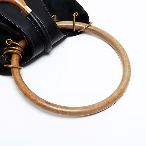 GUCCI Suede leather Handbag black WS21935