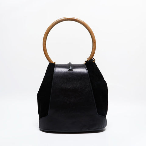 GUCCI Suede leather Handbag black WS21935