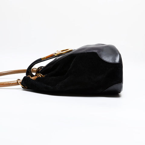 GUCCI Suede leather Handbag black WS21935
