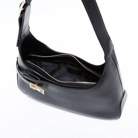 Salvatore Ferragamo Leather Gancini Shoulder Bag black WS21937