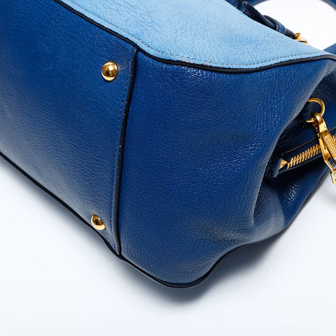Miu Miu Leather 2way Handbag blue WS21938