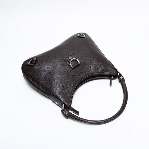 GUCCI Leather Abbey Hobo Shoulder Bag Brown WS21942