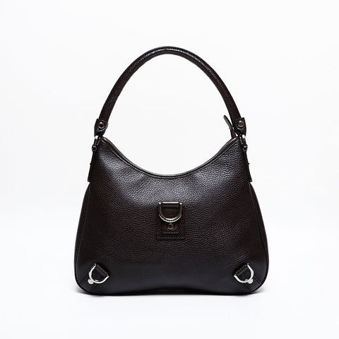 GUCCI Leather Abbey Hobo Shoulder Bag Brown WS21942
