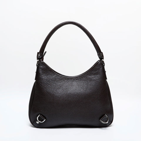 GUCCI Leather Abbey Hobo Shoulder Bag Brown WS21942