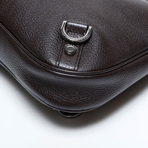 GUCCI Leather Abbey Hobo Shoulder Bag Brown WS21942