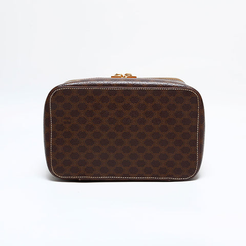 CELINE Macadam Vanity PVC Handbag Brown WS21946