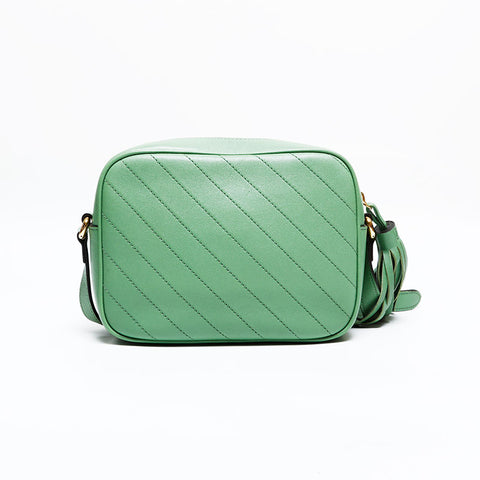 GUCCI Leather Blondie Tassel Camera Shoulder Bag green WS21949