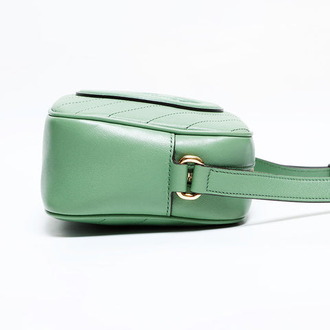 GUCCI Leather Blondie Tassel Camera Shoulder Bag green WS21949