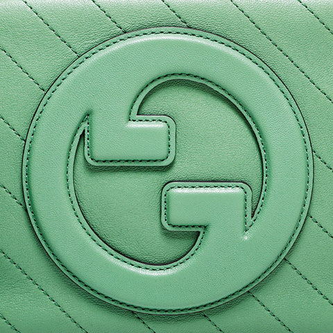 GUCCI Leather Blondie Tassel Camera Shoulder Bag green WS21949