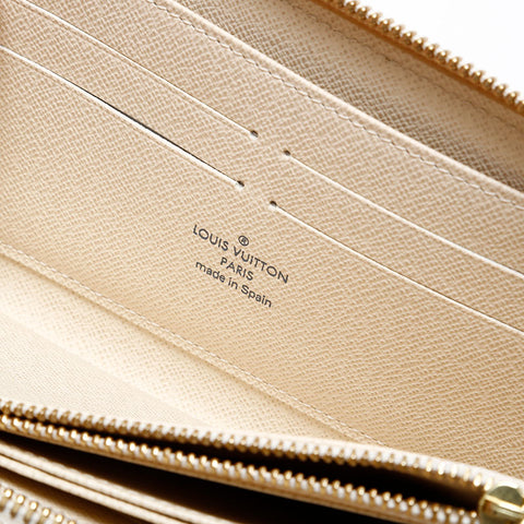 LOUIS VUITTON 2010 Damier Azur Zippy Wallet Purse white WS21952