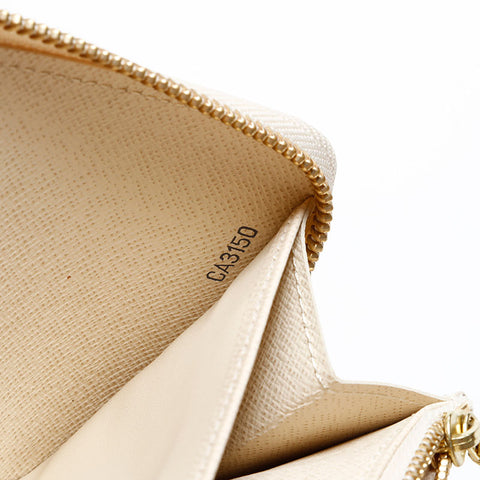 LOUIS VUITTON 2010 Damier Azur Zippy Wallet Purse white WS21952