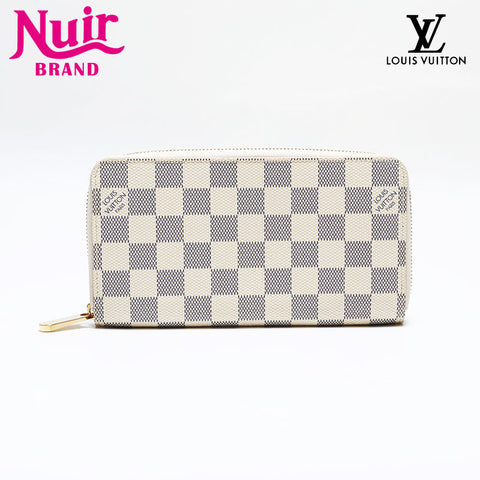 LOUIS VUITTON 2010 Damier Azur Zippy Wallet Purse white WS21952