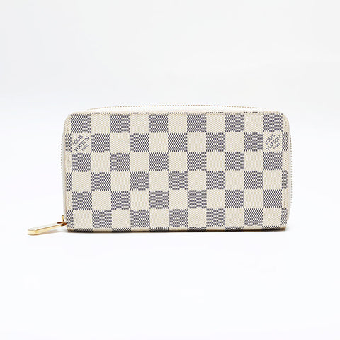 LOUIS VUITTON 2010 Damier Azur Zippy Wallet Purse white WS21952
