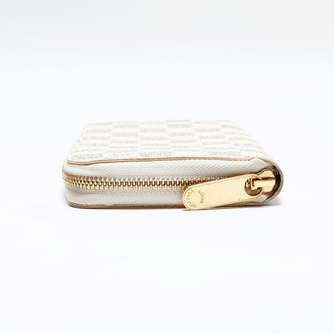 LOUIS VUITTON 2010 Damier Azur Zippy Wallet Purse white WS21952