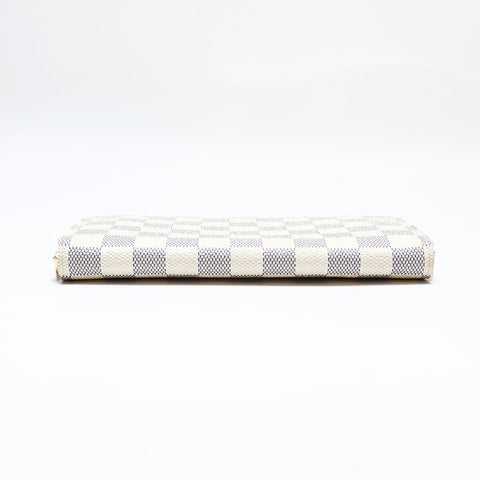 LOUIS VUITTON 2010 Damier Azur Zippy Wallet Purse white WS21952