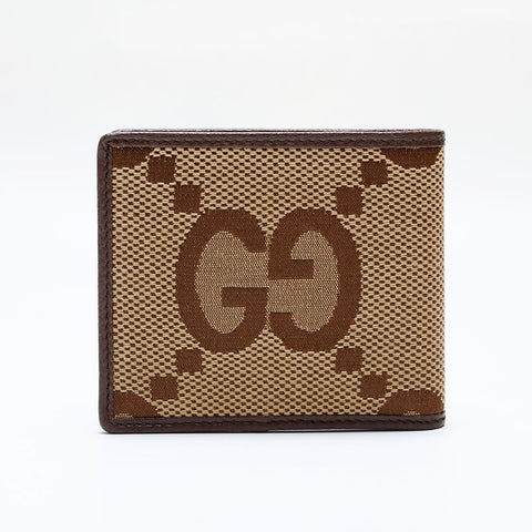 GUCCI Jumbo GG Canvas Compact Bifold Wallet Brown WS21953
