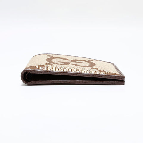 GUCCI Jumbo GG Canvas Compact Bifold Wallet Brown WS21953