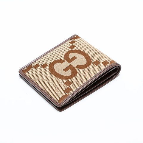 GUCCI Jumbo GG Canvas Compact Bifold Wallet Brown WS21953