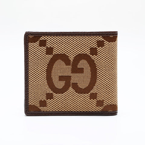 GUCCI Jumbo GG Canvas Compact Bifold Wallet Brown WS21954