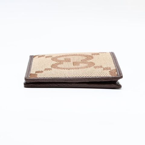 GUCCI Jumbo GG Canvas Compact Bifold Wallet Brown WS21954