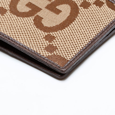 GUCCI Jumbo GG Canvas Compact Bifold Wallet Brown WS21954