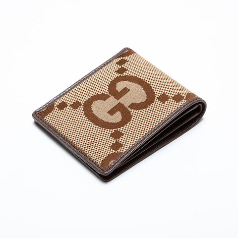 GUCCI Jumbo GG Canvas Compact Bifold Wallet Brown WS21954