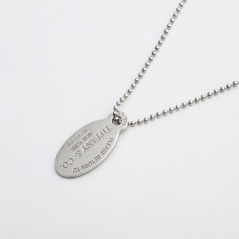 TIFFANY&Co. Return to Plate 925 Ball Chain Necklace Silver WS21960