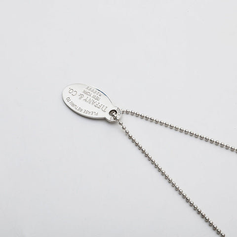 TIFFANY&Co. Return to Plate 925 Ball Chain Necklace Silver WS21960