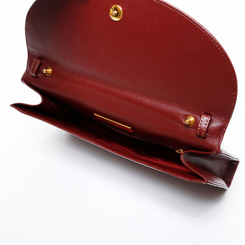 CARTIER Leather Must Do Shoulder Bag Brown WS21963