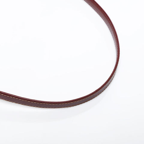CARTIER Leather Must Do Shoulder Bag Brown WS21963