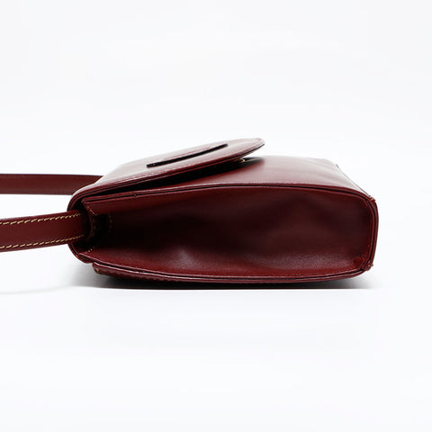 CARTIER Leather Must Do Shoulder Bag Brown WS21963