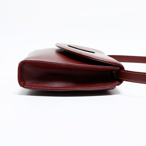 CARTIER Leather Must Do Shoulder Bag Brown WS21963
