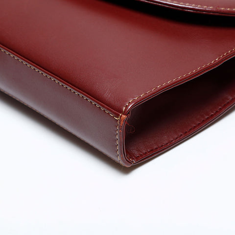 CARTIER Leather Must Do Shoulder Bag Brown WS21963