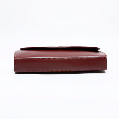 CARTIER Leather Must Do Shoulder Bag Brown WS21963