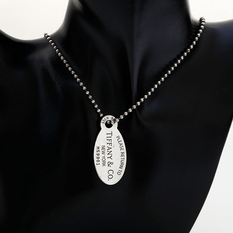 TIFFANY&Co. Return to Plate 925 Ball Chain Necklace Silver WS21964