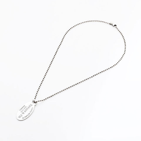 TIFFANY&Co. Return to Plate 925 Ball Chain Necklace Silver WS21964