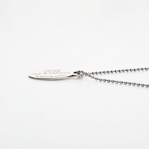 TIFFANY&Co. Return to Plate 925 Ball Chain Necklace Silver WS21964
