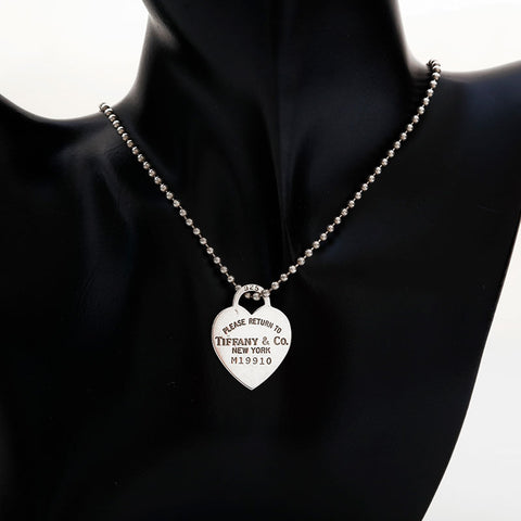 TIFFANY&Co. Return to Heart 925 Ball Chain Necklace Silver WS21973