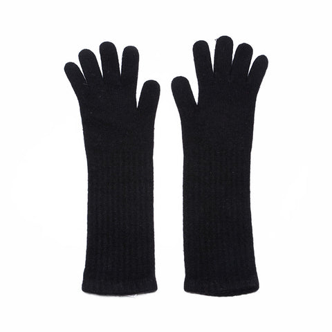 CHANEL COCO Mark cashmere gloves black WS21979