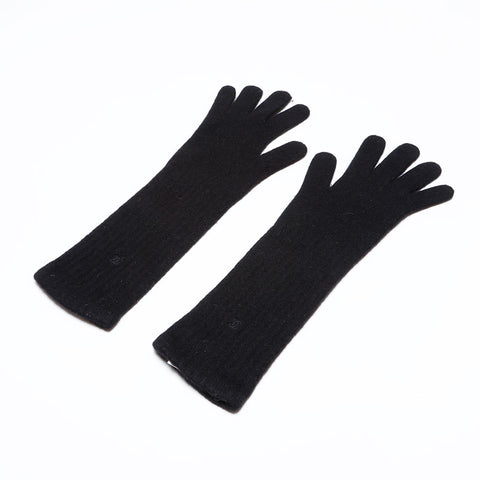 CHANEL COCO Mark cashmere gloves black WS21979