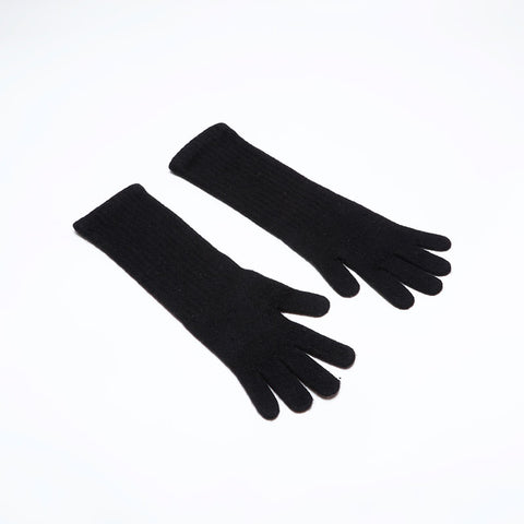 CHANEL COCO Mark cashmere gloves black WS21979