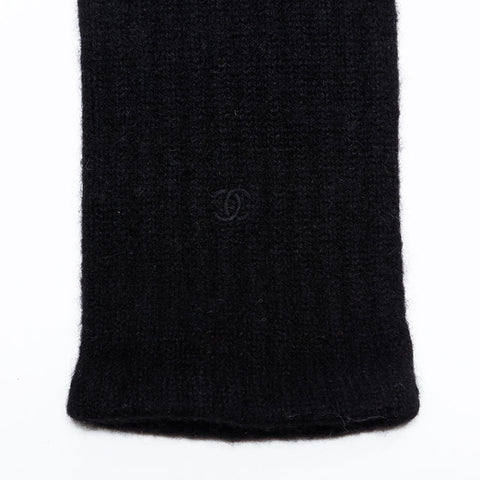CHANEL COCO Mark cashmere gloves black WS21979