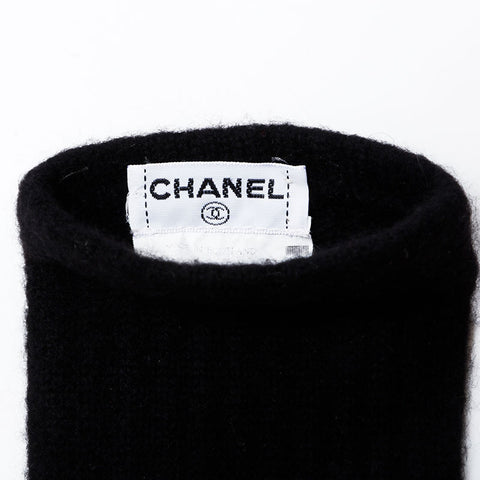CHANEL COCO Mark cashmere gloves black WS21979