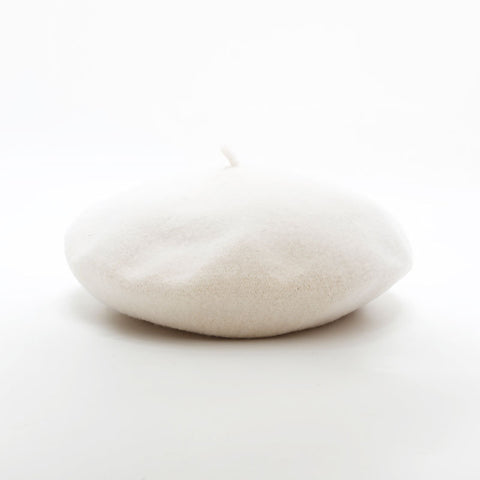 CHANEL COCO Mark 98P Wool 1998 beret Ivory WS21980