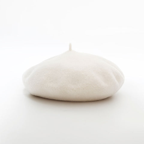 CHANEL COCO Mark 98P Wool 1998 beret Ivory WS21980